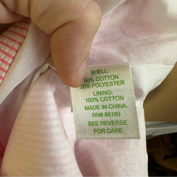 Lilly Pulitzer Phoebe Pink Stripe Ruffle Dress Size 10  TOO SHORT for me. - Picture 11 of 12